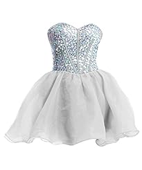  Organza/Satin Cocktail Short Evening Dress/Homecoming Dress/Prom Dress/Party Dress/Wedding Dress  With Rhinestones