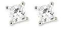 Certified Platinum, Princess-Cut, Diamond 4-Prong Stud Earrings (1 1/2 cttw, G-H Color, VS2 Clarity)