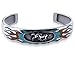 TBBS002 .925 Sterling Silver Turquoise Coral Flame title=
