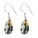 Sterling Silver Green Moss Agate 10mmx18mm Flat Pear Shape Drop Earrings