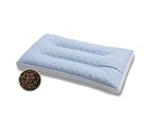 Buckwheat Health Pillow W/double Zipper Cotton Cover Size: 25x14(Blue)