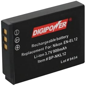 Click here to buy Digipower BP-NKL12 Replacement Li-Ion Battery for Nikon EN-EL12 for use with Coolpix... by DigiPower.