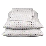 100% Cotton, VERY SOFT FLANNEL Sheet Set. Polka Dots. FULL