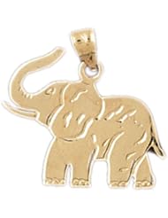 Dazzlers Solid 14k Gold Elephant Charm Pendant Available in three colors from jewelsberry (weights: 1.6 grams only)