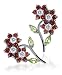 Splendid .925 Sterling Silver Garnet Peridot Topaz Flower Post Earrings