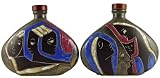Review Mara  / 28 Oz. MARA Stoneware COLLECTIBLE Liquor Flask DECANTER Abstract FACES Design