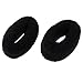 2 Pcs Headdressing Black Elastic Terry Ponytail Holder Hairband for Woman