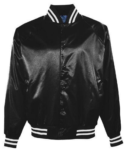 Augusta Sportswear Satin Striped Trim Baseball Jacket