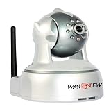 Wansview WiFi Wireless/wired with 2-way Audio with IE, Pan Tilt, IP Camera, and IR lights,FTP, E-mail Motion alarm, mobile phone view. Works with Windoes and MAC