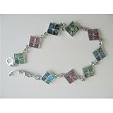 Tb679 Abalone Shell Bracelet Embedded Abalone Beads in Sequare Box Bracelet