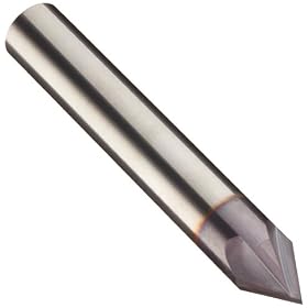 Niagara Cutter CM460 Solid Carbide End Mill, Titanium Aluminum Nitride (TiAlN), 4-Flute, 60 Degree Chamfer Center Cutting, Single End, 3/16" Cut  x  1/4" Dia.