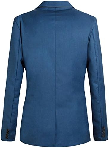 Bellaoutdoor Men's Slim Fit Casual Premium Pure color Blazer Suit Blue Large