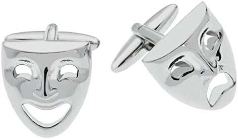 Silver Theatre Mask Cufflinks by Gaventa London