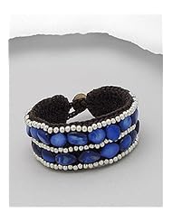 Cotton Waxed Thread Dyed Mother of Pearl Bracelet In White Base