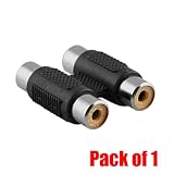 iMBAPrice® RCA Female to 2 RCA Female Coupler [1 Pack] (2RCA F/F Adapter)
