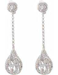 14K White Gold Diamond Earrings - 1.00 Ct. -- LIFETIME WARRANTY