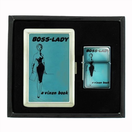Boss Lady Vintage Vixen Woman Cigarette Case and Oil Lighter Gift Set D-011