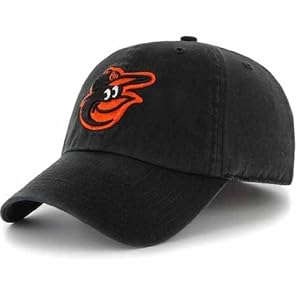 MLB Baltimore Orioles '47 Brand Clean Up Adjustable Hat, One Size, Black