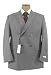 Calvin Klein Mens Double Breasted Solid Light Gray Wool Suit - Size 46R
