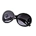 Top Plaza Women Sunglasses Retro Style, Butterfly Clouds Arms Semi-Transparent Round Vintage Sunglasses,Gentle Sunglasses, 4 Colors (Black Frame + Grey Gradient Lens)