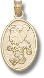 Mississippi State Bulldogs Solid 10K Gold Oval 5/8'' Pendant