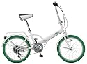 Raychell(レイチェル) 20インチシマノ6段変速カラータイヤ折りたたみ自転車 ホワイト MF-206RC