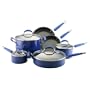 KitchenAid Hard-Base Porcelain Aluminum Nonstick 10-Piece Set, Blue
