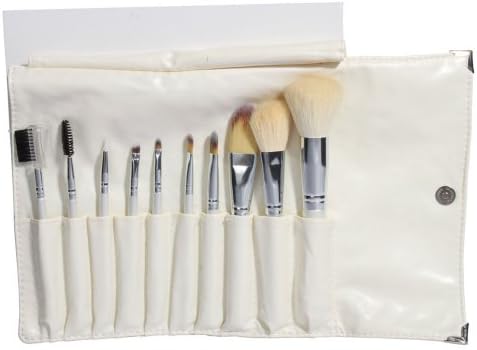 10pcs White Professional Cosmetic Makeup Make up Brush Brushes Set Kit With Bag Case