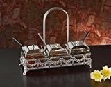 3 PIECE COVERED SERVERS WITH SILVERPLATED CADDY