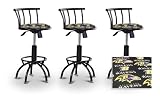 3 24"-29" Baltimore Ravens Seat Black Adjustable Specialty / Custom Barstools Set