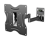 Ricoo ® Monitor Halterung Monitorhalterung R02-22 Schwenkarm Wand TV Wandhalterung Schwenkbar Neigbar LCD LED Wandhalter für PC-Monitor und Fernseher mit 33 - 84cm (13' - 33') VESA / Lochabstand max. 200x200 universell passend fuer alle TV und Monitor Hersteller *** Wandabstand nur 68 mm ***
