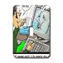 Londons Times Funny Computer Cartoons - PREPARE FOR COMPUTER VIRUSES - Light Switch Covers - single toggle switch