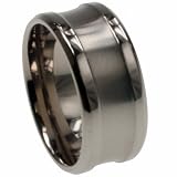 Titanium Ring w/ matte finish and shiny polish - Width: 10mm