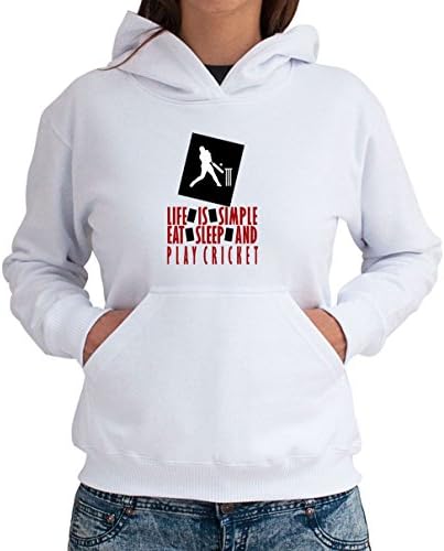 Life is simple Eat, sleep and Cricket Women Hoodie