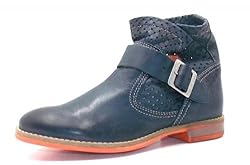 Seaside Sommer Boots Leder Stiefel Halbstiefel Stiefeletten #8380379, Schuhgröße:40;Farbe:Blau