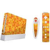 Wii 表面保護シール　ニンテンドーWii　本体用シールとコントローラー用シール　≪オレンジドット≫の画像