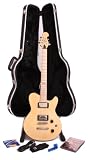 Indie Total Natural Electric Guitar with Luxury Guitar Case / Pack of Picks / Guitar Lead / Strap / DVD / String Winder