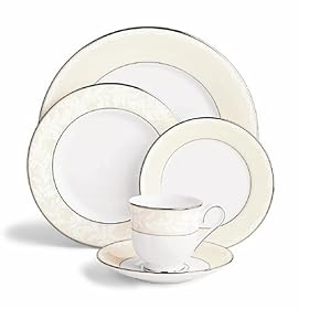 Lenox Faith Platinum Banded Bone China 20-Piece Dinnerware Set, Service for 4 by Lenox