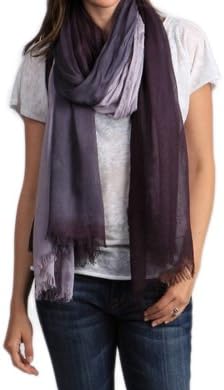 Ombre Eyelash Fringed Wrap Shawl Scarf, 9 Chic Colors (eggplant)