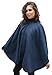 Alpaca Wool Cloak Wrap Cape Poncho, Steel Blue