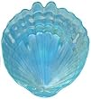 Large Glass Azure Blue Oyster Shell Plate 12 1/2" x 11 1/4"