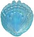 Large Glass Azure Blue Oyster Shell Plate 12 1/2" x 11 1/4"