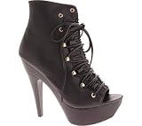 Steve Madden Women's Towwer Open Toe Lace Up Ankle Boot