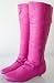 Couture Discount Damenstiefel: London Look: Slouch Stiefel Boots Pink (ST159)