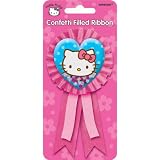 Amscan Hello Kitty 6" x 3-3/4" Award Ribbon with Confetti