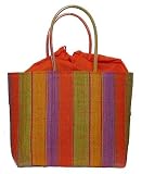 Colorful Straw / Beach / Shopper / Tote Bag Orange Large