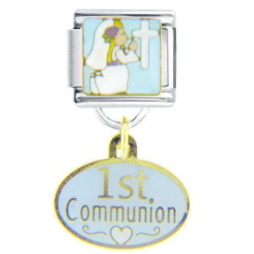 Buy 1st Communion Italian Charm Bracelet by Pugster