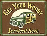 Woody Service Vintage Bar Metal Antique Nostalgic Collectible Tin Sign