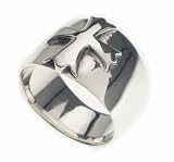 SilverBin Sterling Silver High Polish Elegant Cross Wide Band Ring