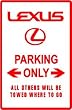 LEXUS PARKING car luxury classic sign